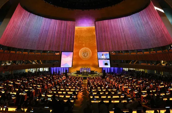 A view of the General Assembly Hall during the Official United Nations Commemorationof International Women’s Day 2025 on 7 March 2025.Photo: UN Women/Jennifer Graylock